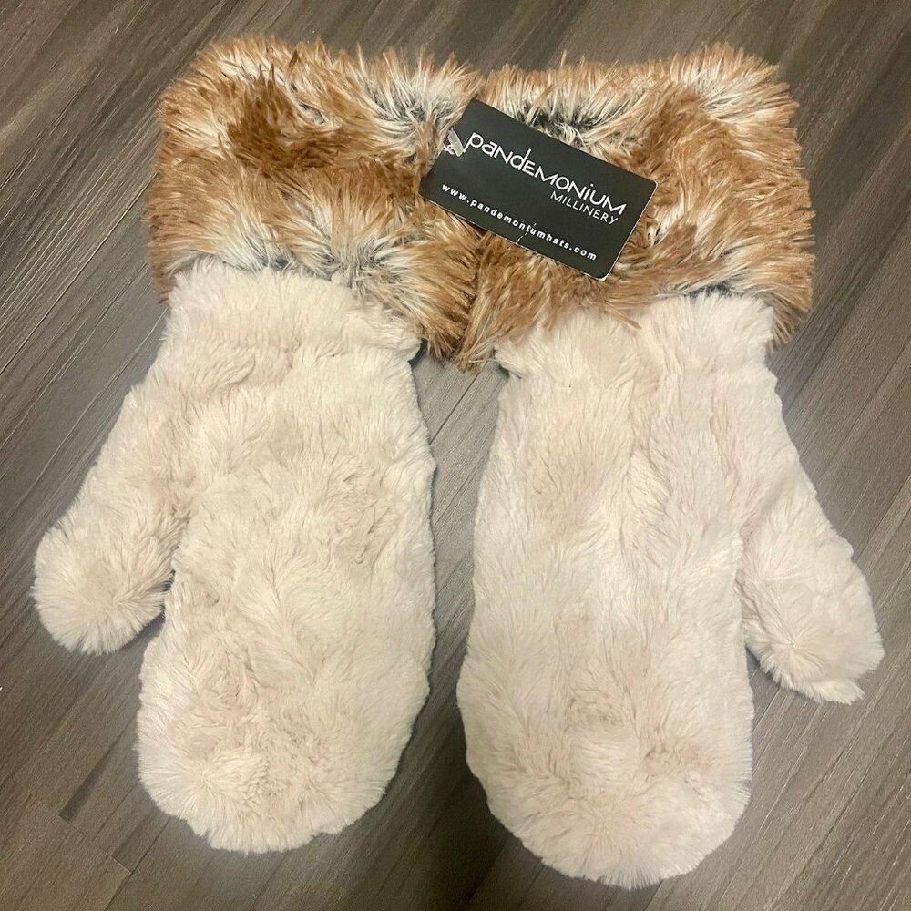 Faux Fur Mittens (New with Tag)